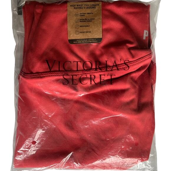 Victoria's Secret Pink Red Adjustable Waist Leggings, M - Picture 5 of 6